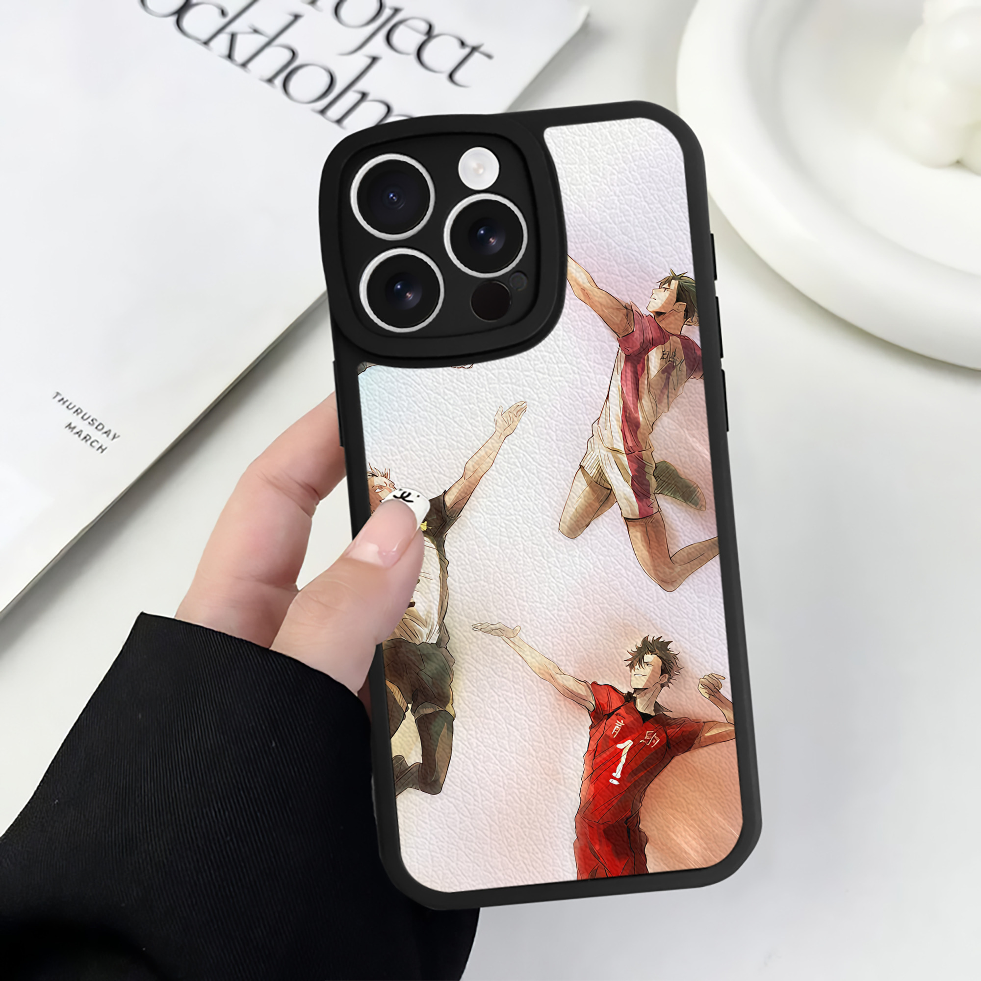 （画像用） ハイキュー!! Haikyu!! 【iPhone 16シリーズ対応】シリコンスマホケース（レザー調） 材質：シリコン